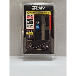 COAST Polysteel 400R Flood & Spot Rechargeable LED Flashlight & Power Bank NEW